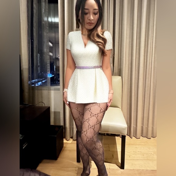 GG Black Pattern Tights - Picture 8 of 8